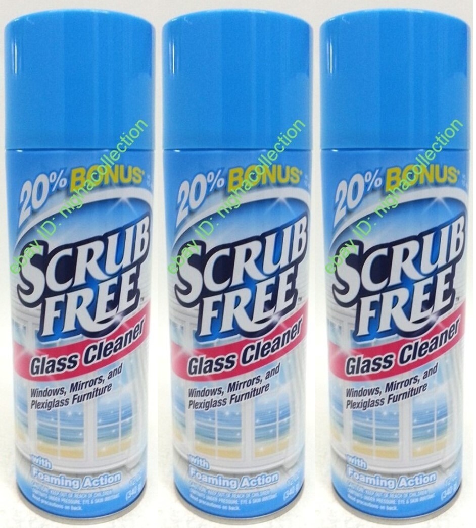 ( Lot 3 ) Scrub Free All Purpose Glass Cleaner w/ Foaming Action12 oz each