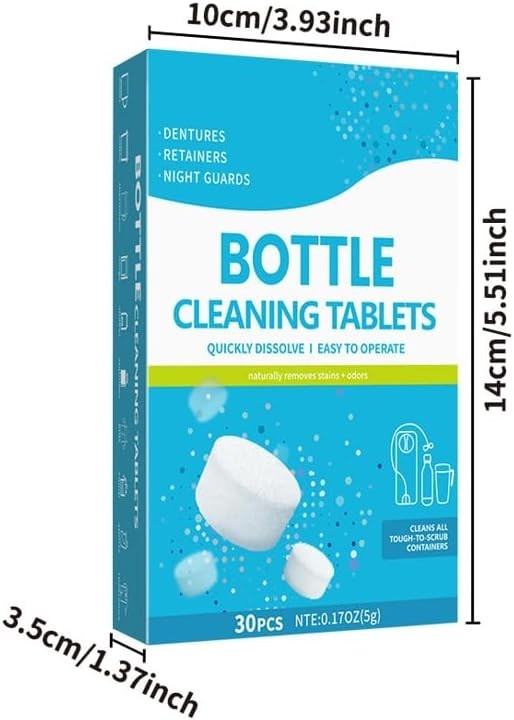 30 Pack Bottle Bright Cleaning Tablets,Water Bottle Cleaner,Removing Limescal…