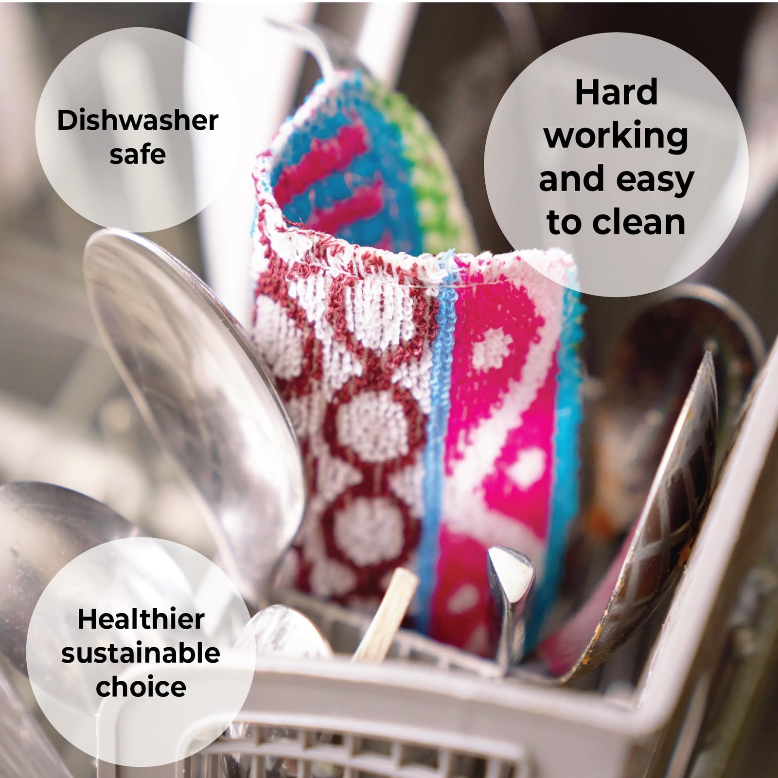Scrub, 4-Pack Reusable, Non-Scratching Dish Scrubber for Kitchen and Househol…