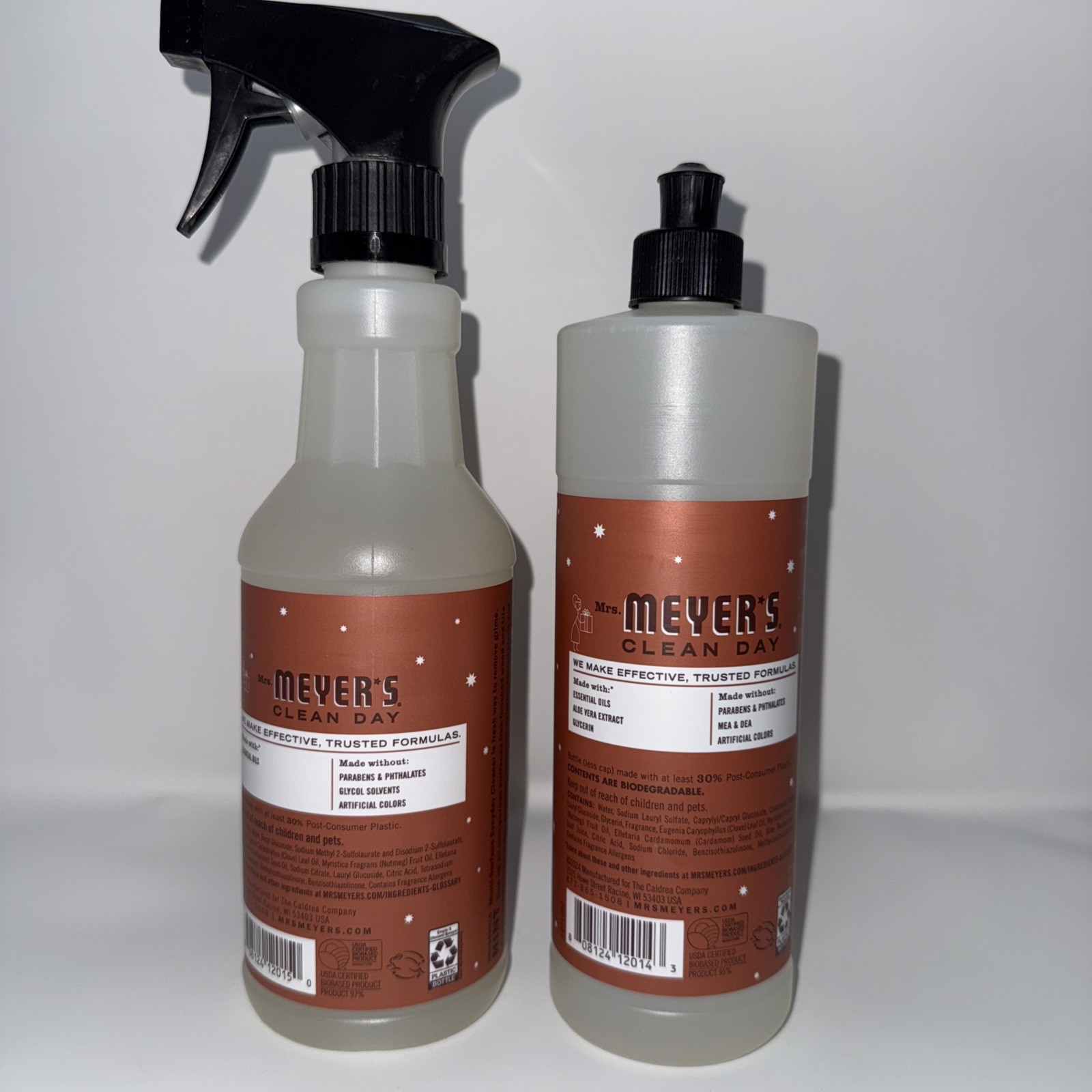 Mrs Meyers Clean Day Dish Soap & Multi Surface Cleaner Gingerbread 16oz 2-Pk
