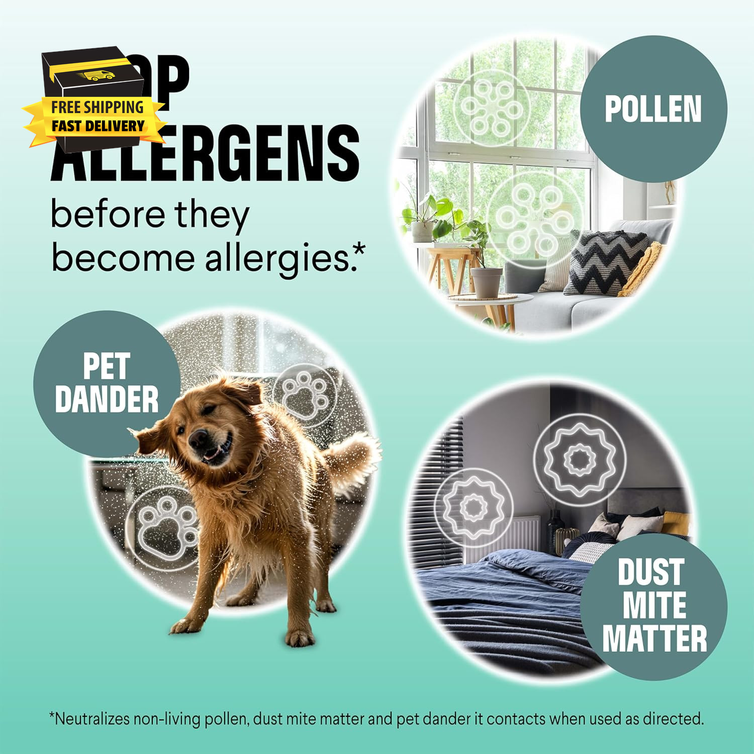 PURE Allergen Neutralizer Daily Air Spray, Clean Breeze, 8 Ounces ⭐️⭐️⭐️⭐️⭐️