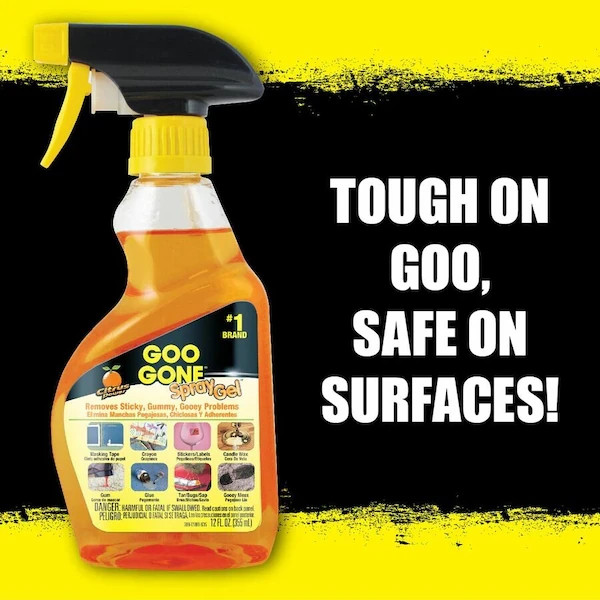 Goo Gone 2096 Trigger Spray Bottle, 12 oz, Ready to Use Spray Gel, Citrus