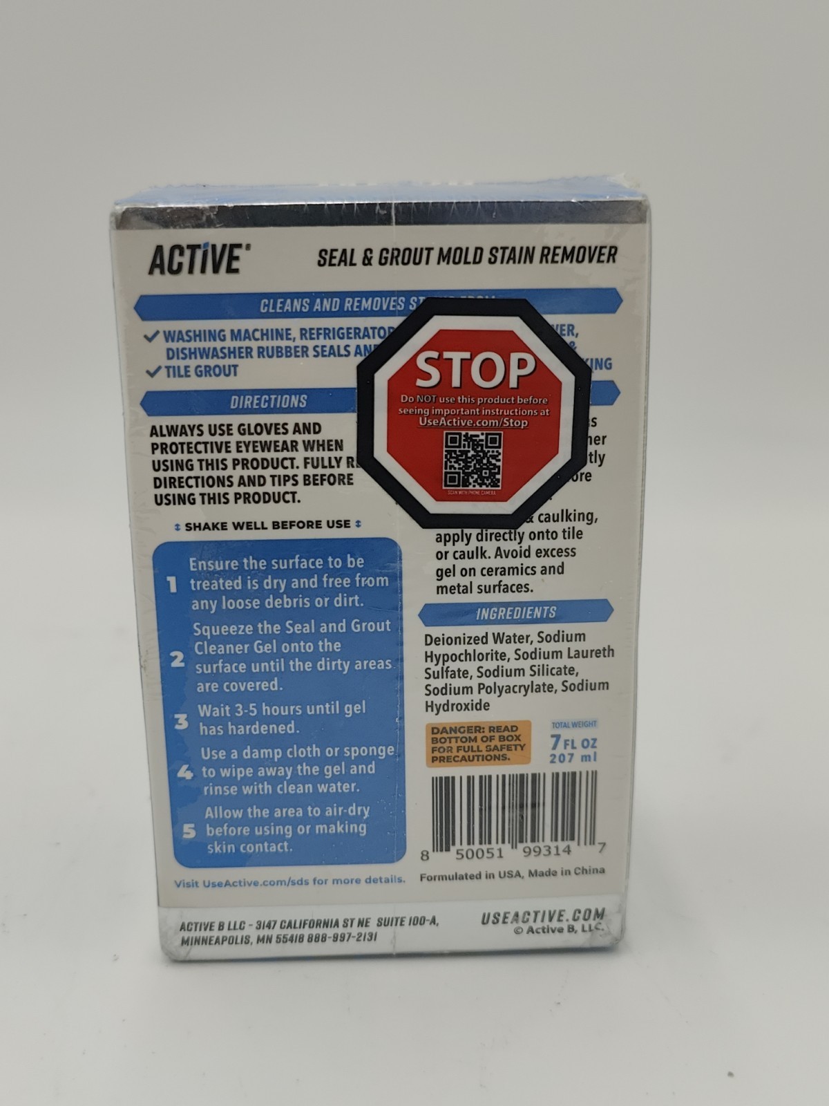 NEW & SEALED – Active Mold Stain Remover Seal Grout Deep Clean 7oz – Deodorizes