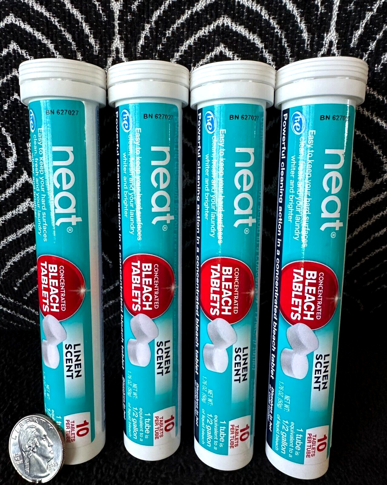 4pk NEAT LINEN SCENT CONCENTRATED BLEACH TABLETS POWERFUL HOME CLEANING LAUNDRY