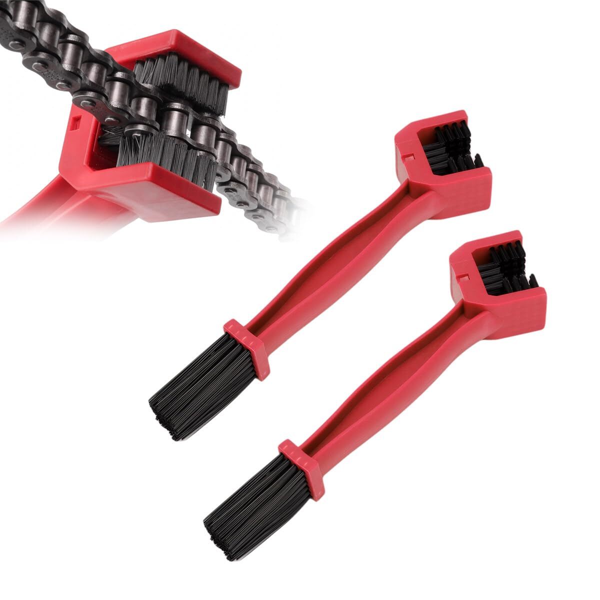 2 Pcs Bike Motorcycle Chain Washer Chain Gear Scrubber Dirt Remover Brushes