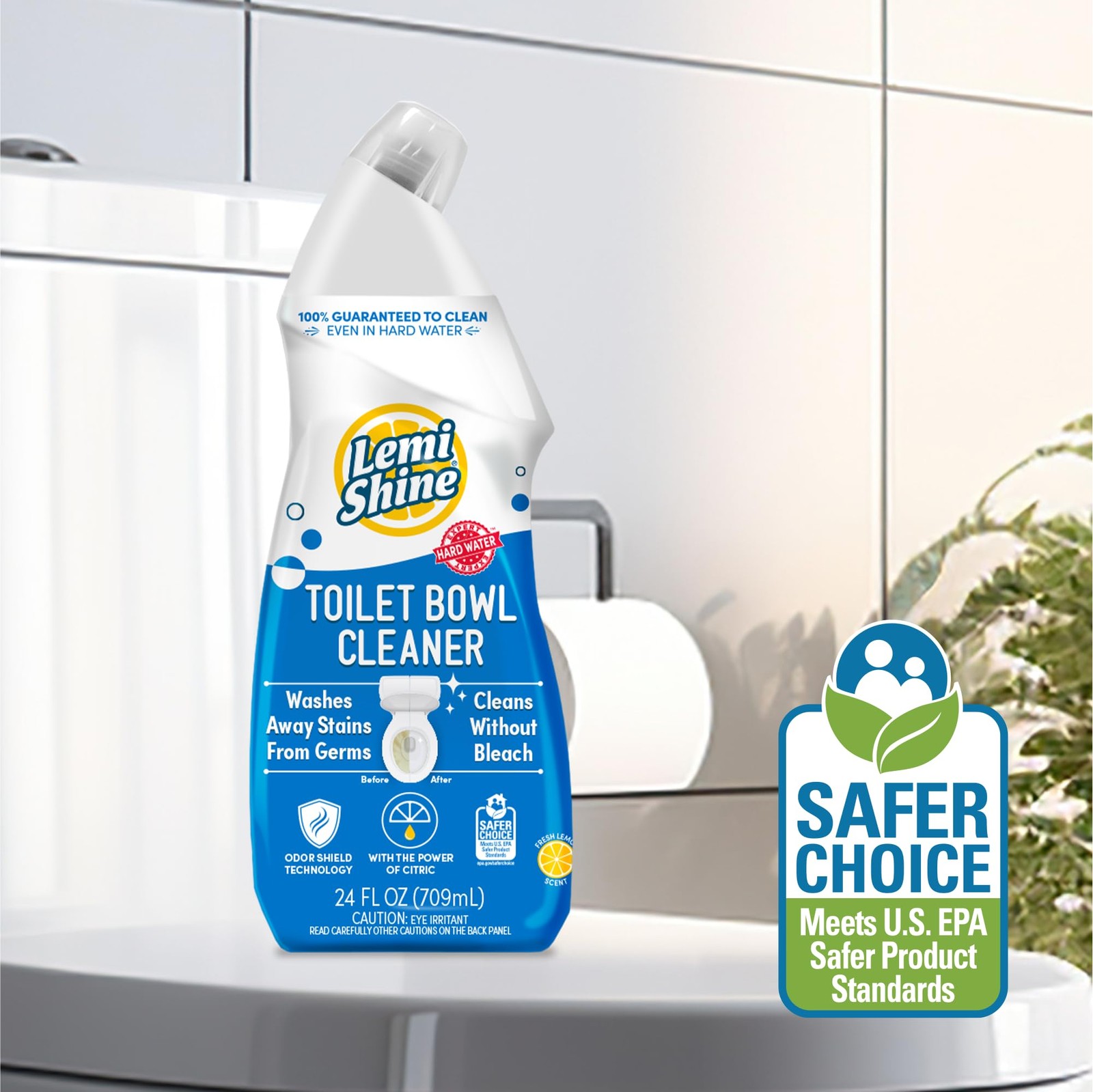 Toilet Bowl Cleaner Bleach Free Removes Stains Odor 24oz 3 Pack Liquid Set