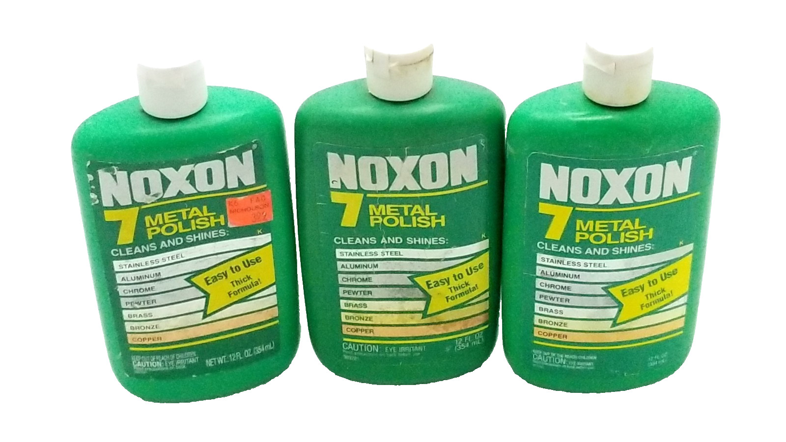 Noxon No. 7 Liquid Metal Polish 12oz Lot 3 Bottles Near Full