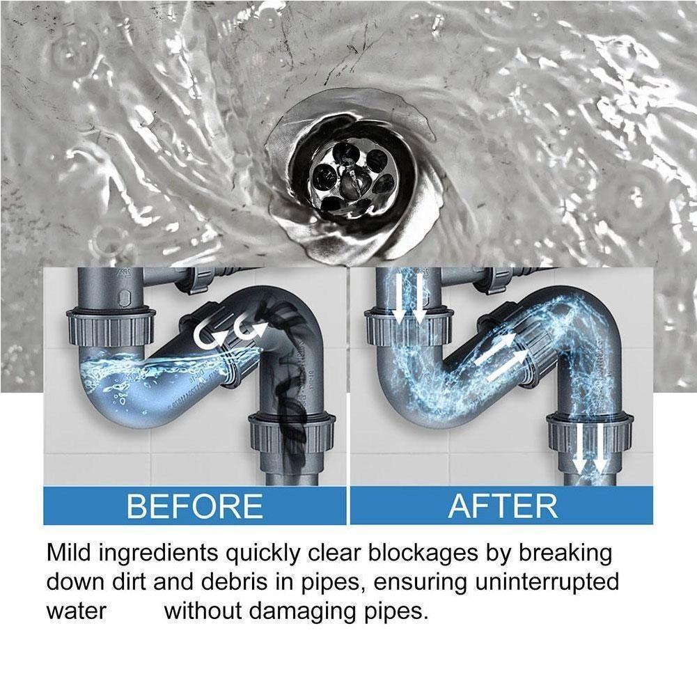 3x Fast Drain Remover Hot Sink Pipe Dredge Quick Foaming Cleaner 3.9 oz/ 110 g