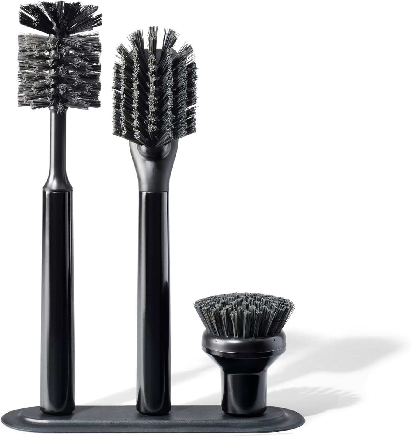 Curio Home Goods Ionic Brush Set, Magnetized to Stand Upright, Stainless Steel w