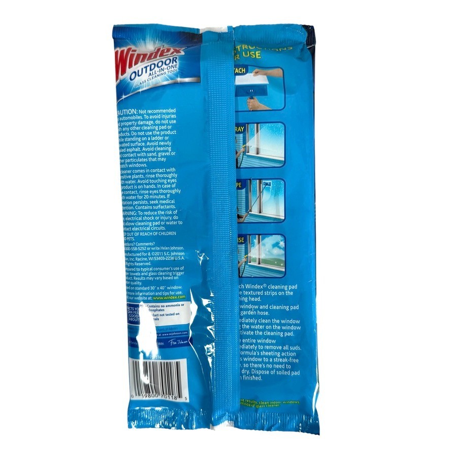 Windex Outdoor All-In-One Refill Cleaning Pads 1 Pack (2 Count) NEW