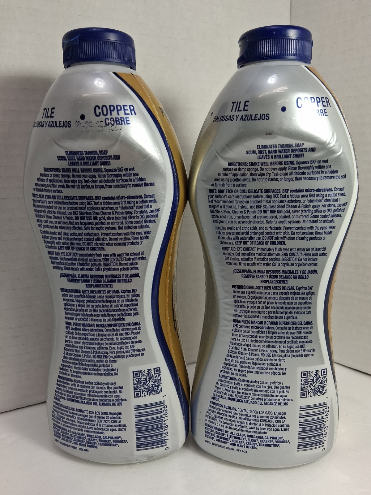 2 BAR KEEPERS FRIEND Soft Cleanser Multi Use Hard Surface Cleaner 26oz Gel New
