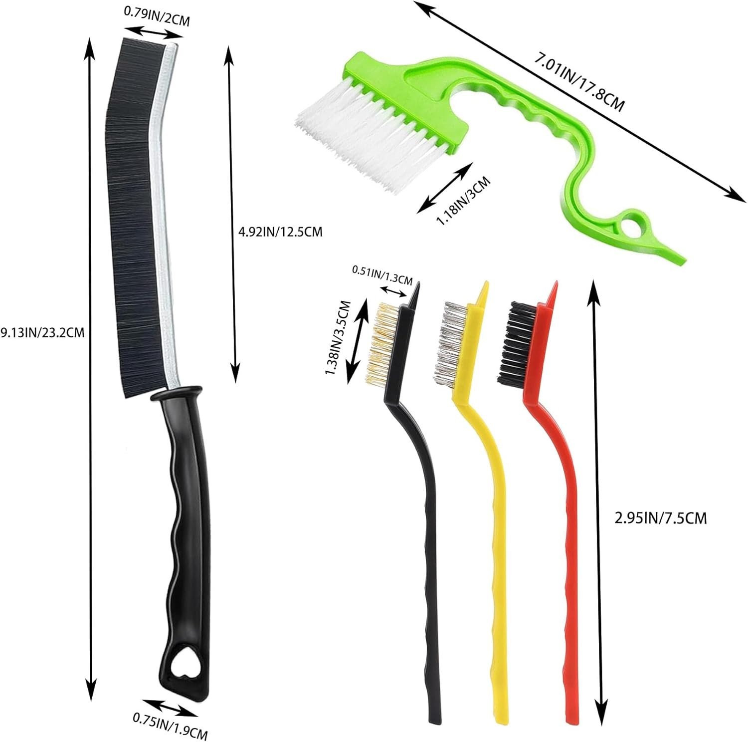 9 Pcs Hard Bristle Crevice Cleaning Brushes for Household Use, Gap Cleaning Brus