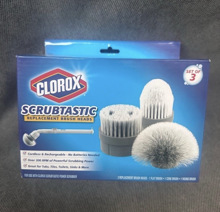 CLOROX Scrubtastic Replacement Brush Heads Set of 3 New