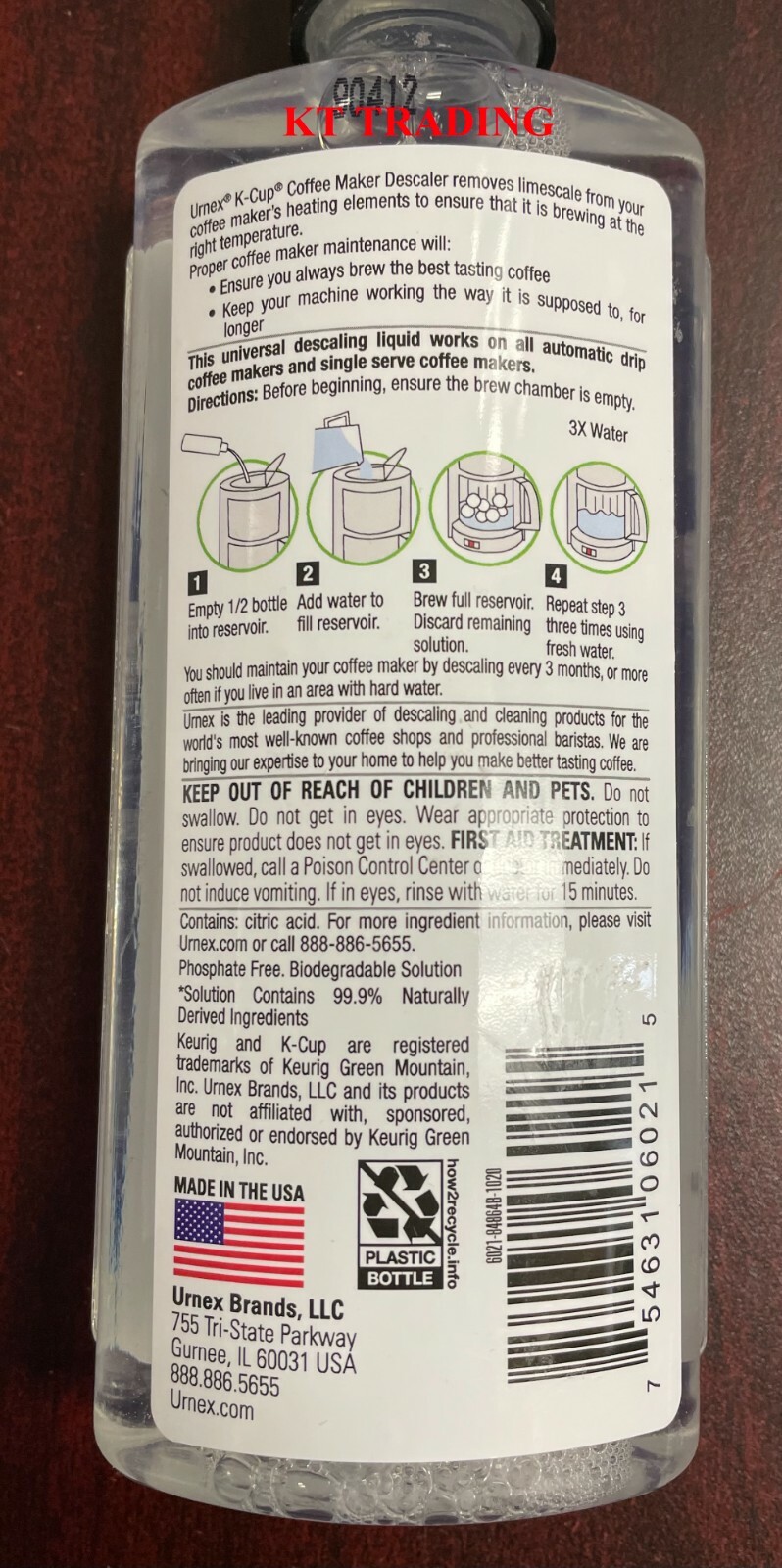 URNEX ~ K-CUP & Coffee Maker Natural Biodegradable Odorless DESCALER ~ USA MADE