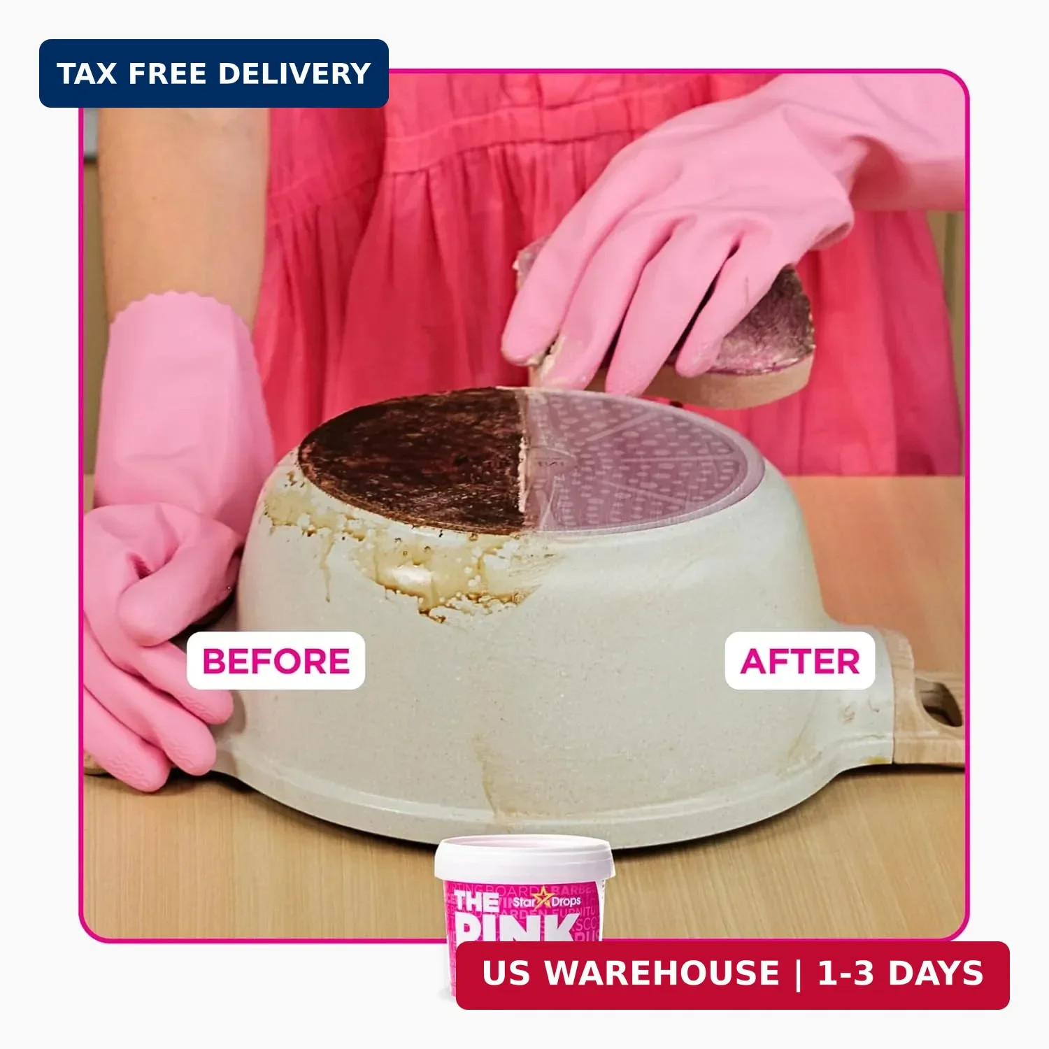 The Pink Stuff Cleaning Paste 500g, Multi Purpose Cleaner for Kitchen