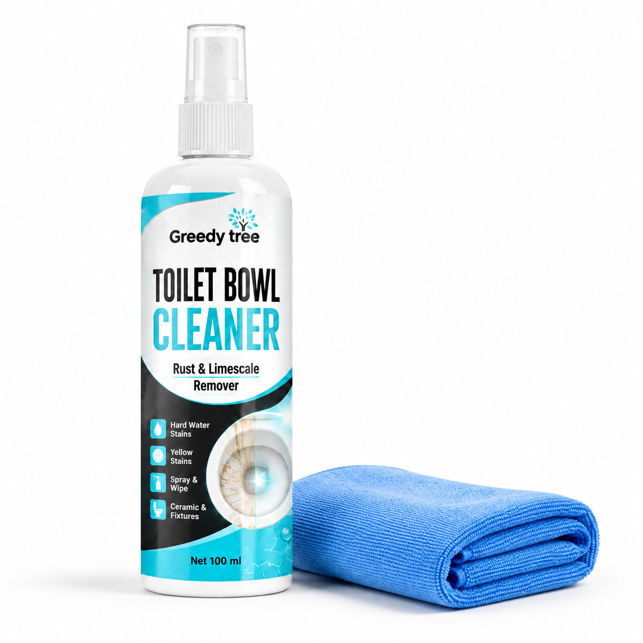 Limescale Remover Spray for Toilet Sink Faucet and Tub Water Spots