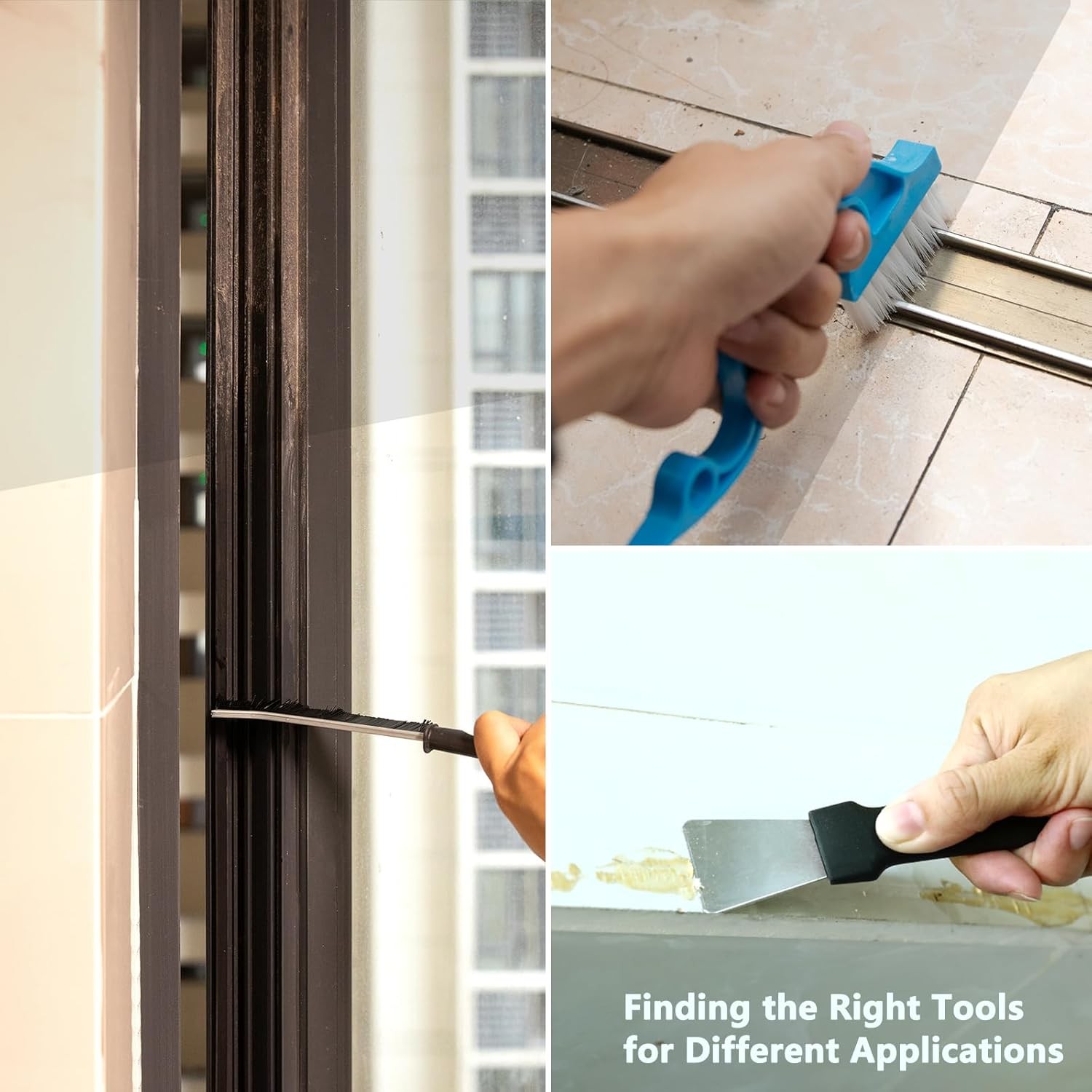 7 Pcs Hard Bristle Crevice Cleaning Brush Kit Multifunctional Hand Held Gap