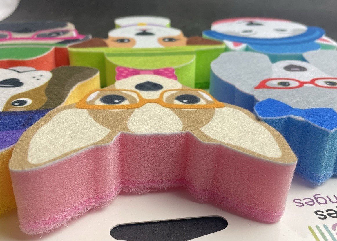 Kitchen Sponges 6 PACK DOG THEME Reusable Sponge Cute Funny Dogs NEW