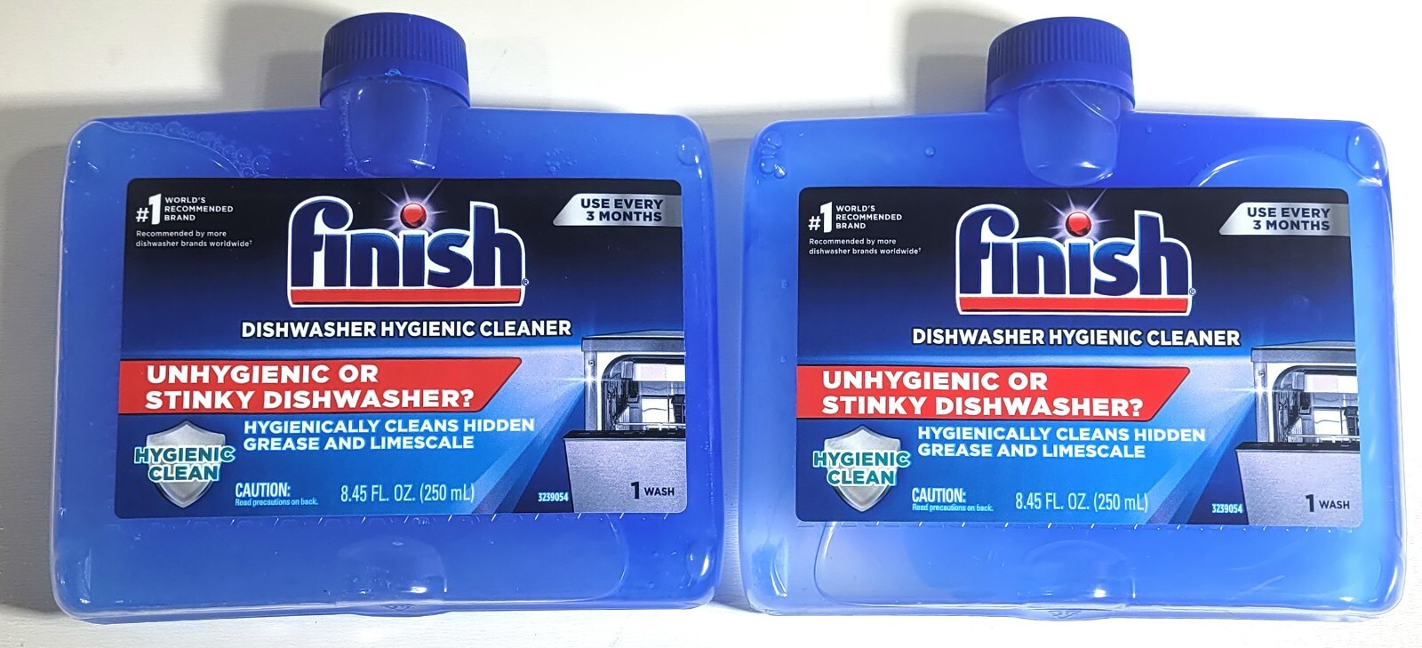 2 X Finish Dual Action Dishwasher Cleaner Fight Grease Limescale Fresh 8.45oz
