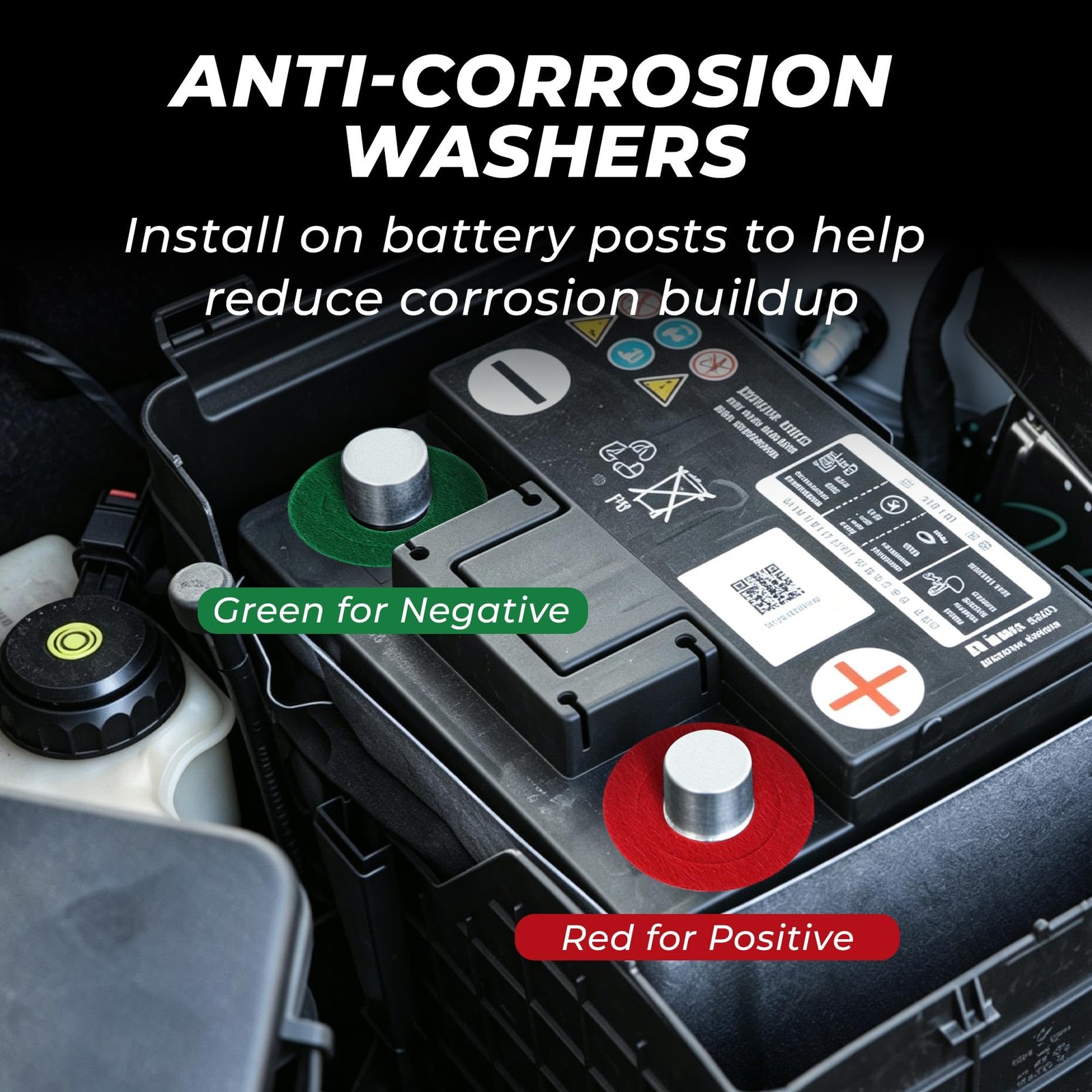 Battery Terminal Cleaners 2 pcs, Plus 12 pcs Battery Terminal AntiCorrosion F…