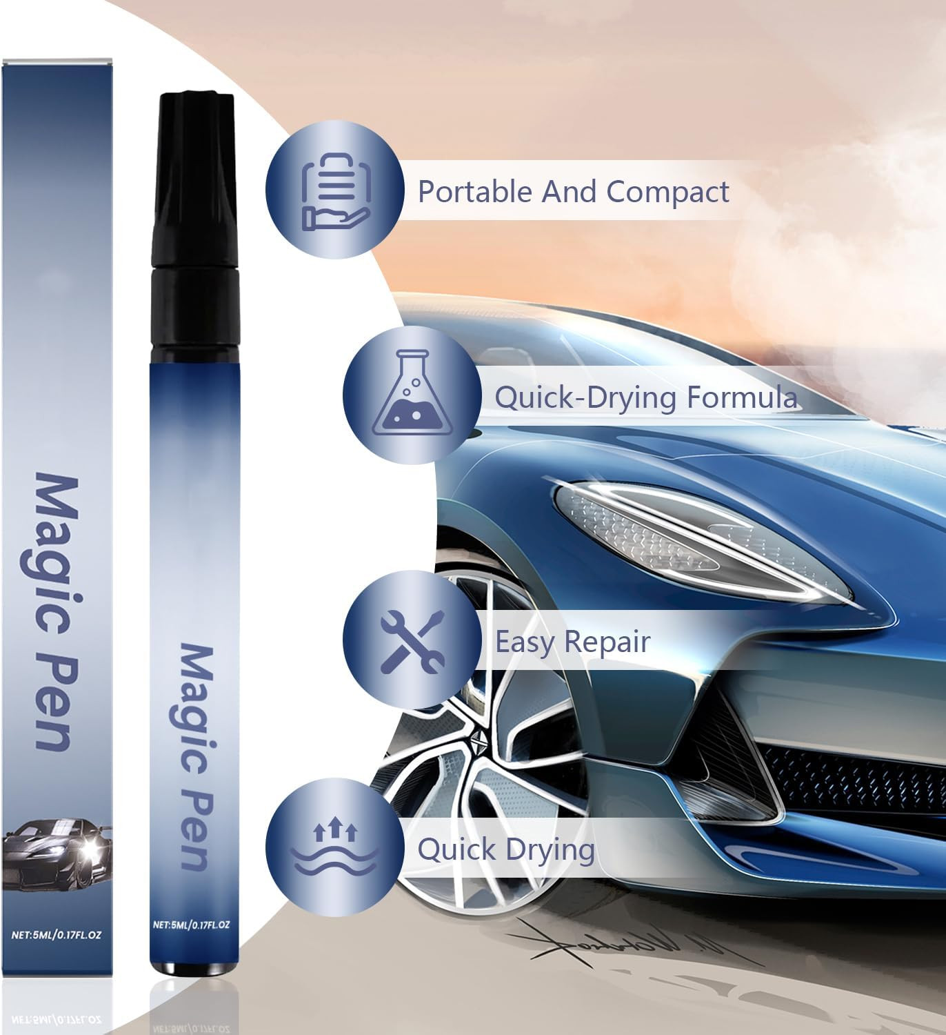 All Cars Magic Pen, Car Scratch Remover Pen, Magic Car Scratch Removal Pen, Easy