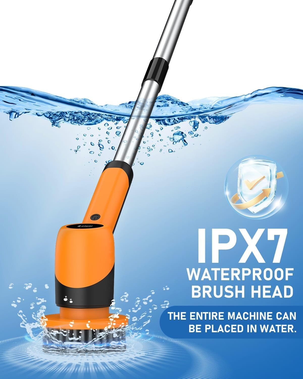 Electric Spin Scrubber for Bathroom – Cordless Brush Scrubber for Cleaning- IPX7