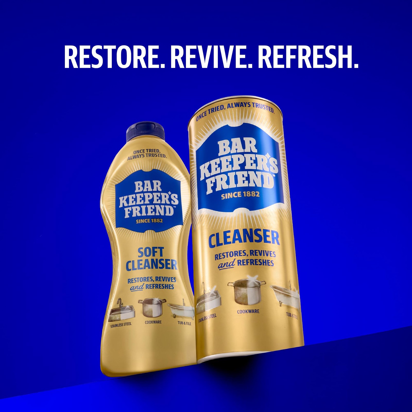 Bar Keepers Friend Powder Cleanser, 12 oz x 2, 12 Ounce (Pack of 2), coloress