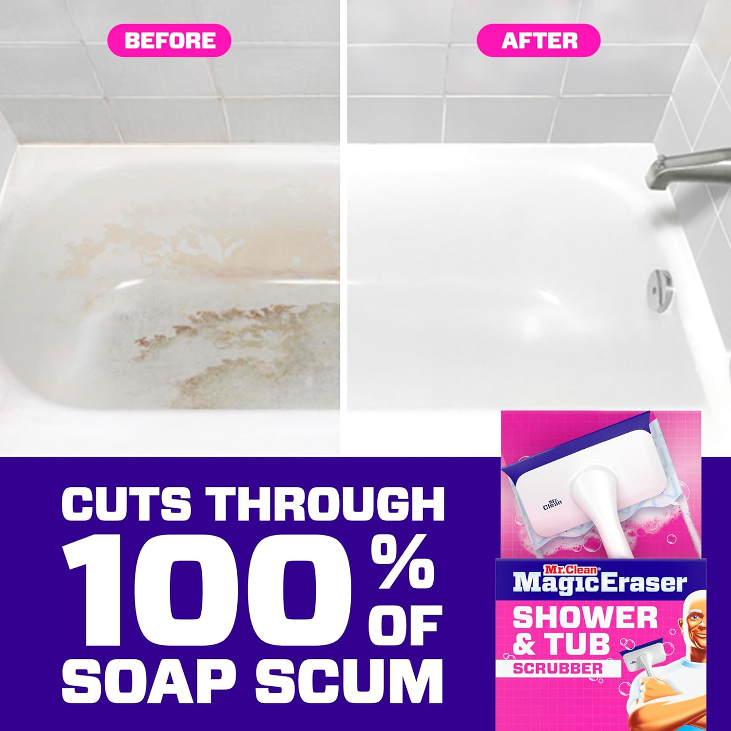 All-in-One Magic Eraser Bathroom Cleaner Kit with Lemon Freshness