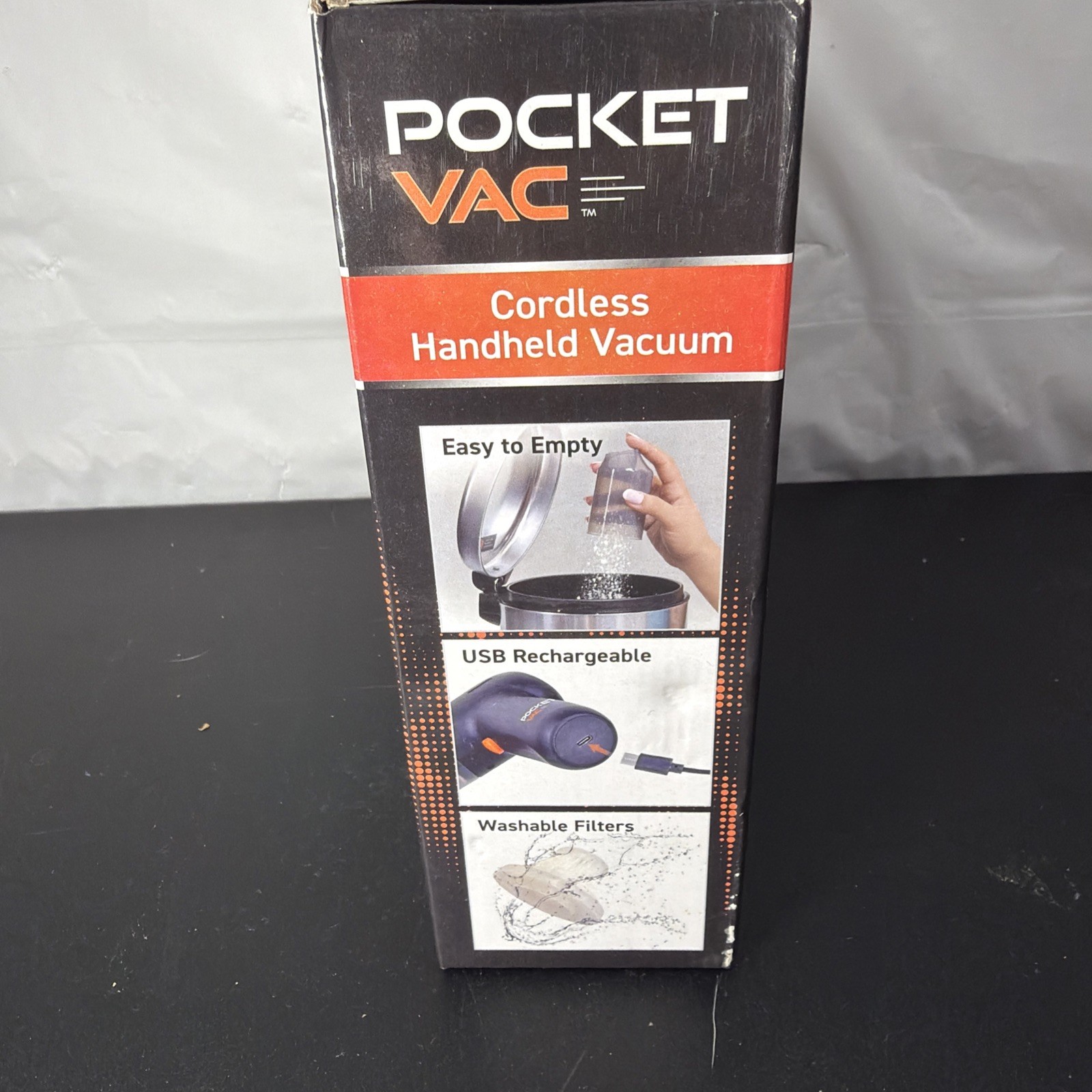 Pocket Vac Cordless Handheld Vacuum, USB Rechargeable