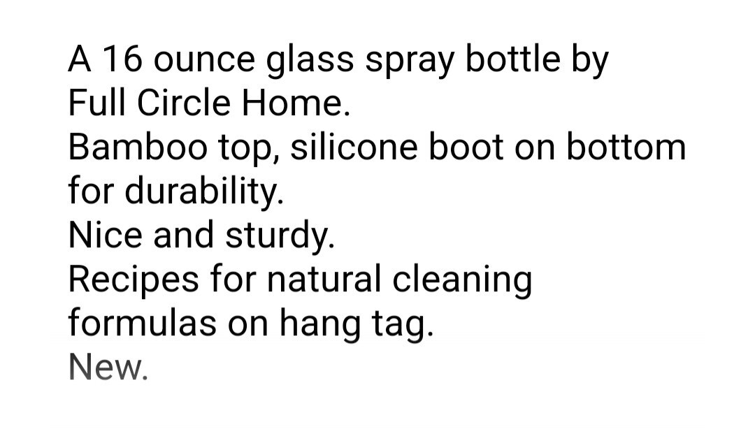 Full Circle Refillable Glass 16oz Spray Bottle with Silicone Boot
