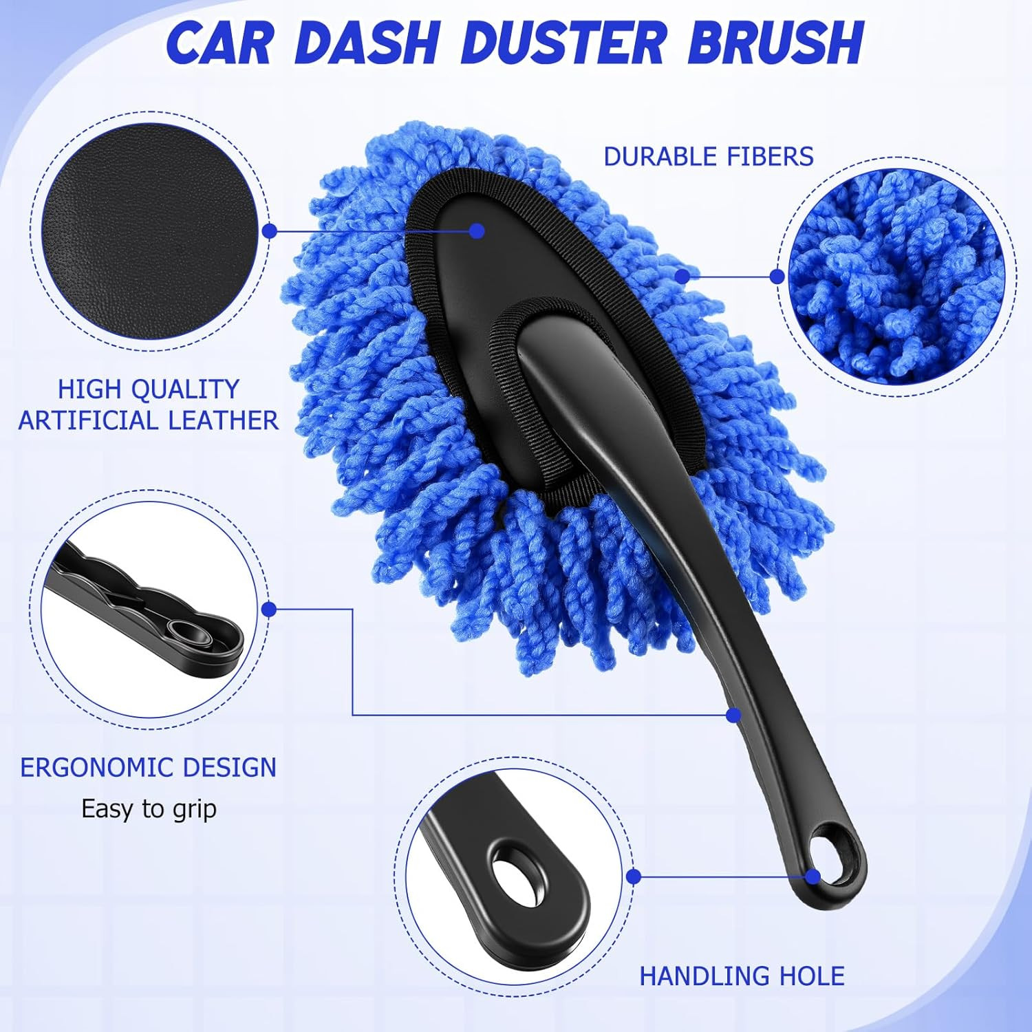 16 Pcs Windshield Cleaner Tool, Car Cleaning Kit with Various Detailing Brushes