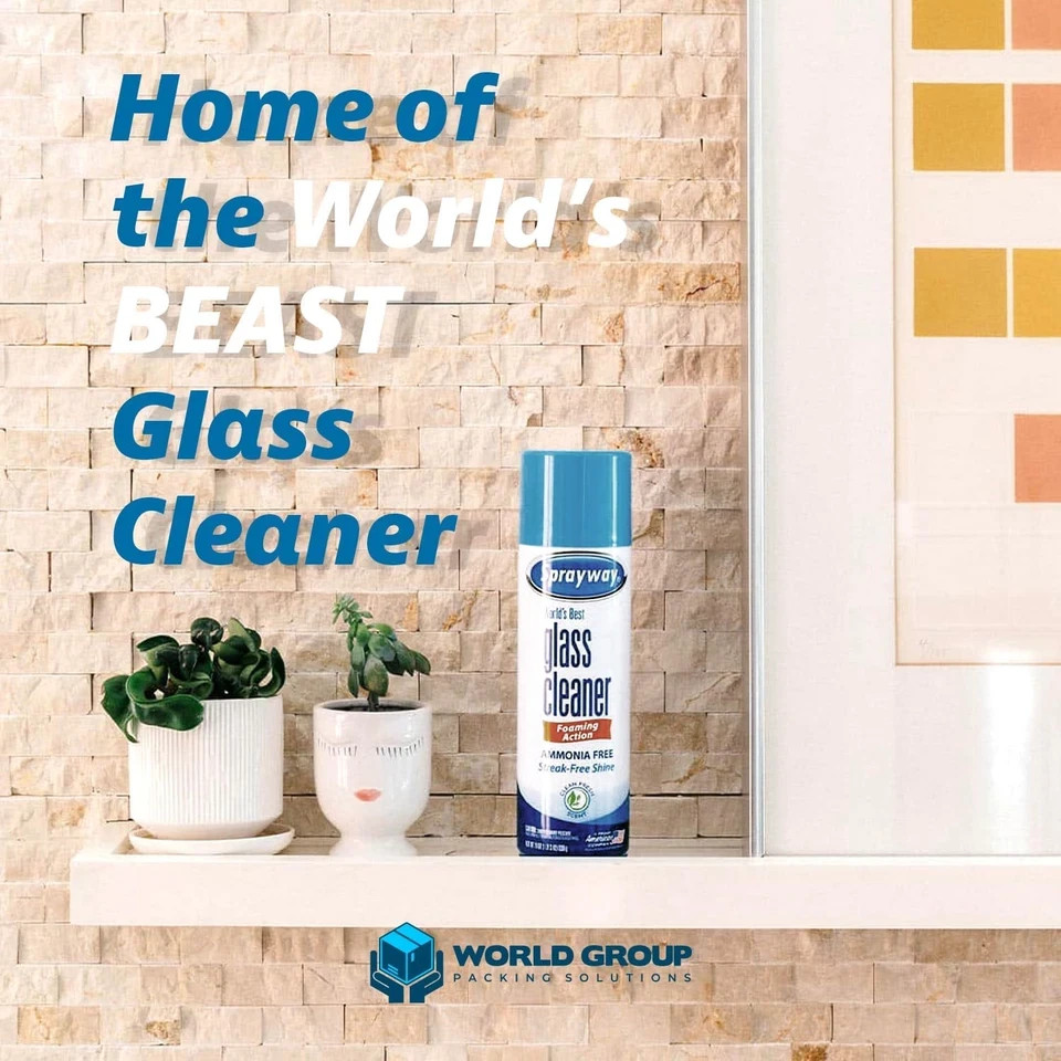 Glass Cleaner Foam, Foaming Action & Spray, 19Oz – 2 Pack – Clean Fresh Scent –