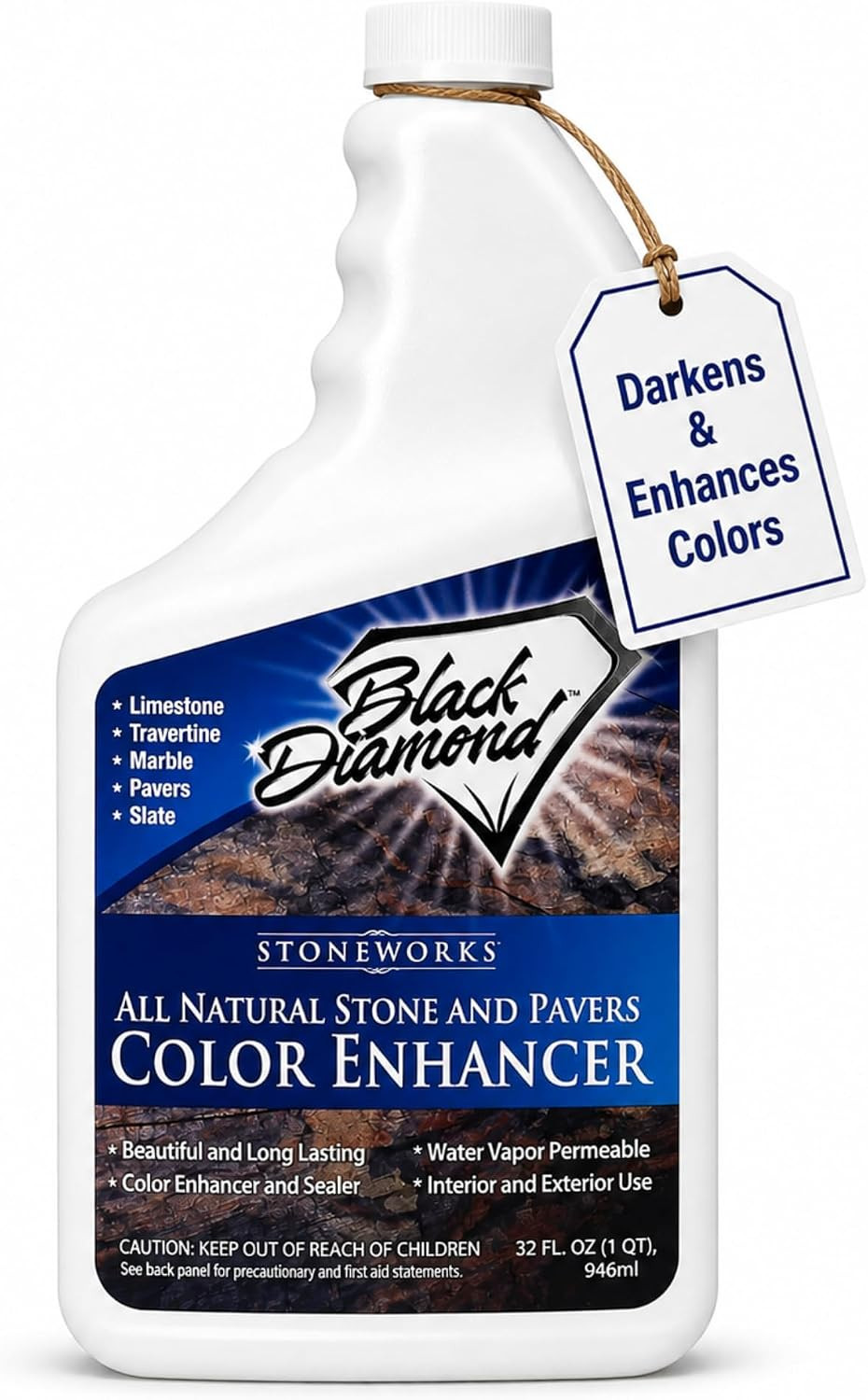 Color Enhancer Sealer for All-Natural Stone and Pavers. Marble, Travertine, Lime