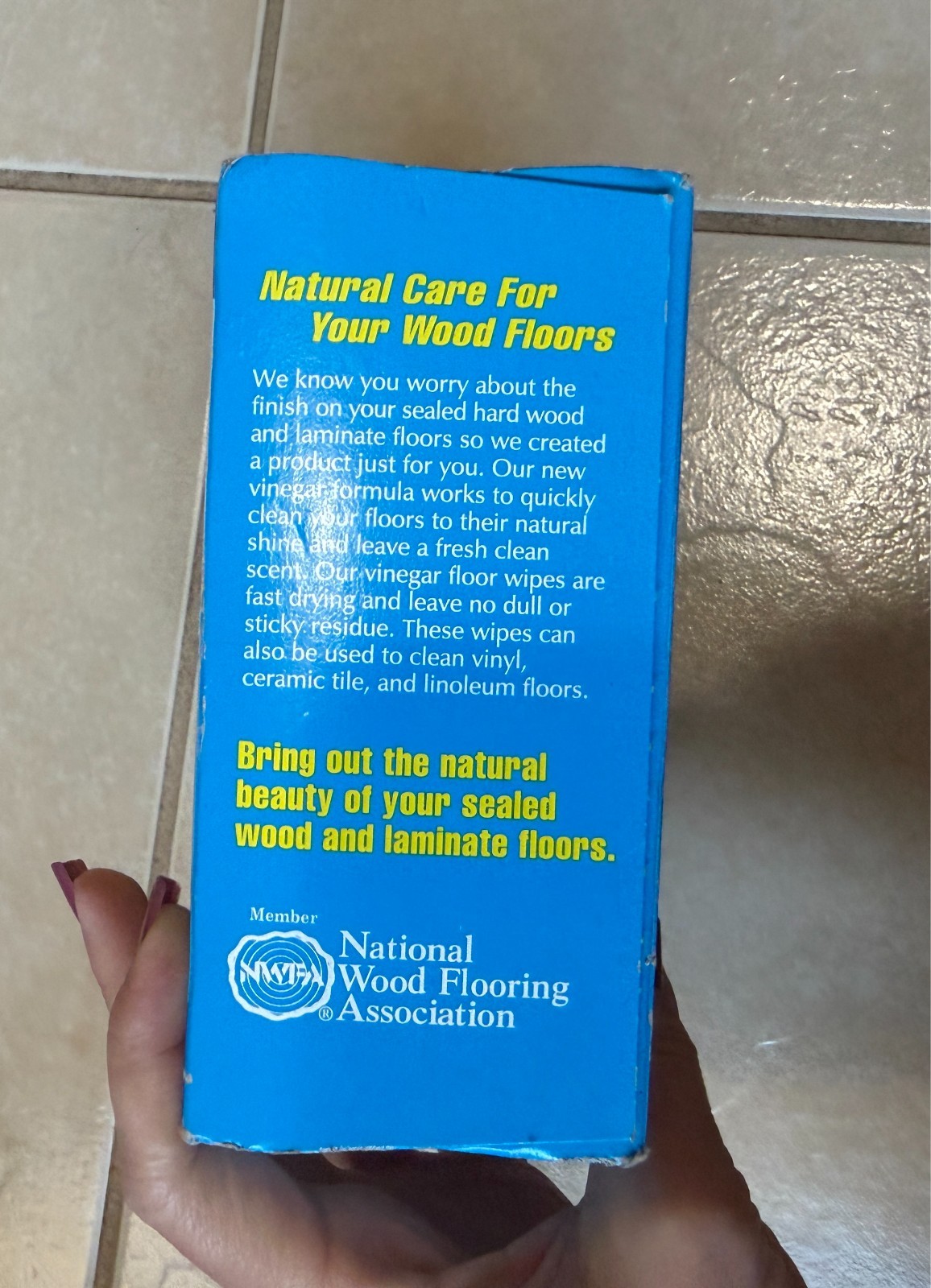Pledge Grab It Vinegar Wet Floor Wipes Box of 12 Discontinued Natural Care Wood