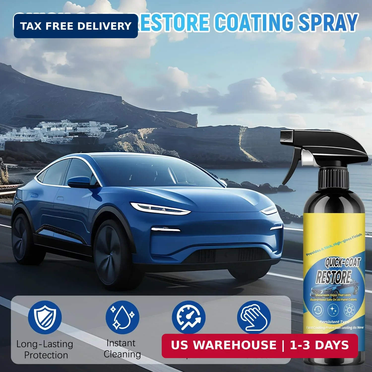 2 Pack Nano Quick Coat Restore Coating Spray, 2026 Advanced Automobile Quick-Act