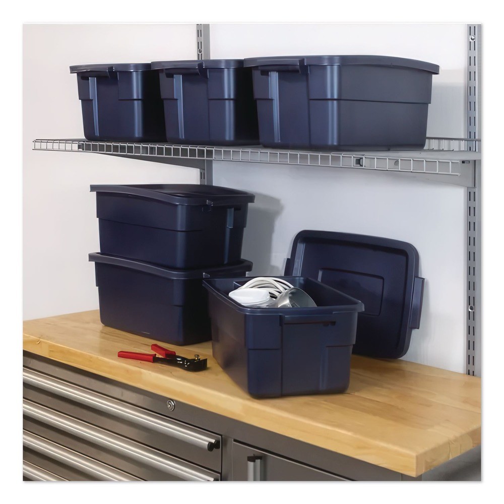 Rubbermaid RMRT030003 3 Gallon Roughneck Storage Box – Dark Indigo Metallic New