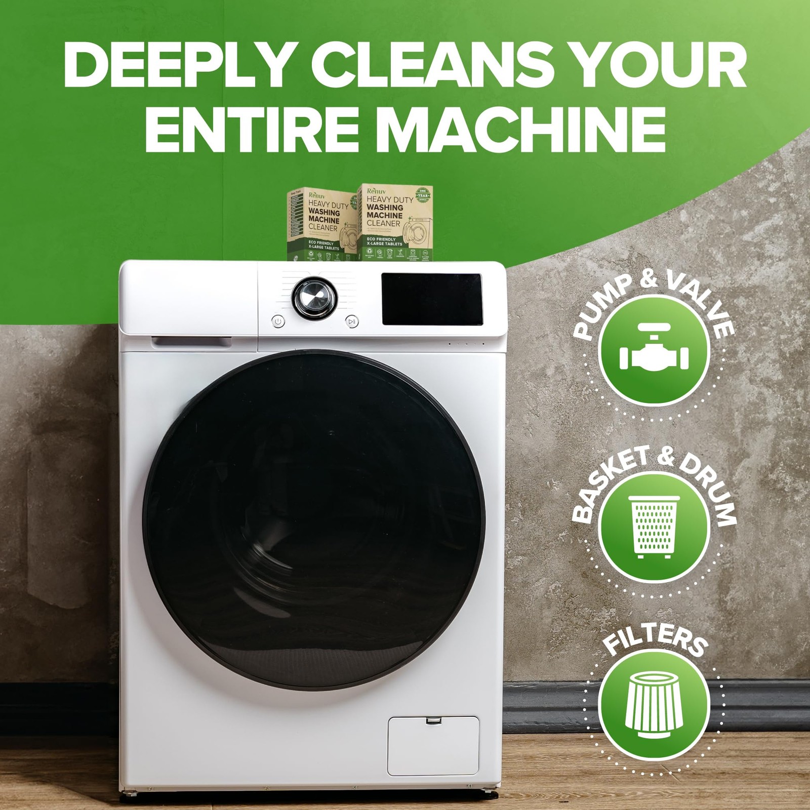 ® Heavy Duty Washing Machine Cleaner Descaler Tablets – for Front Load, Top L…