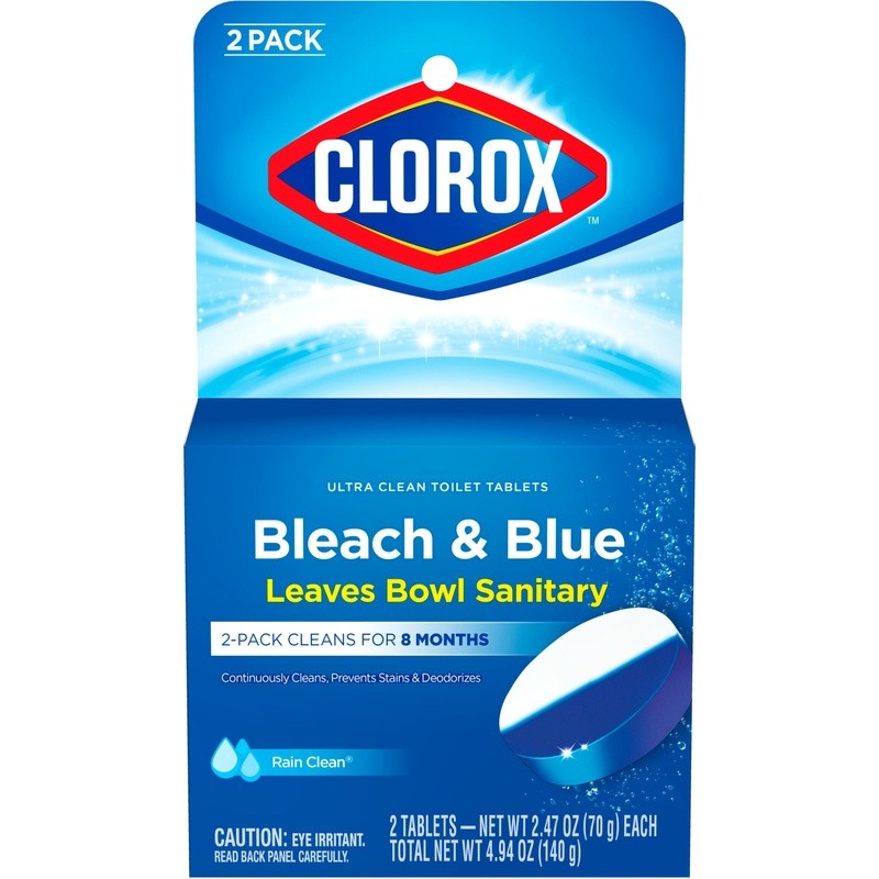 Ultra Clean Toilet Bowl Cleaner Tablets Bleach Deodorizer 2 Count Rain Scent New