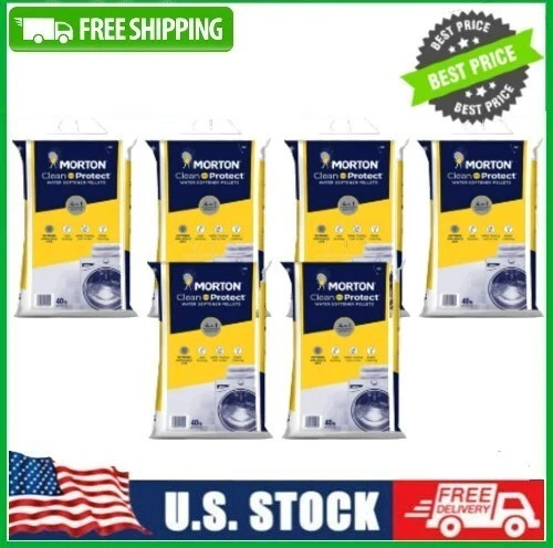 (6 pack) Morton Clean & Protect Water Softener Salt Pellets, 40 lb Bag