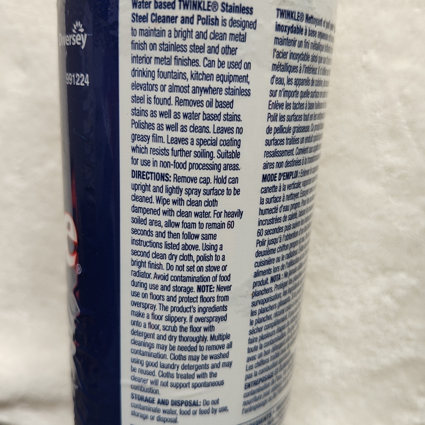 DIVERSEY 991224 17 oz. Twinkle Stainless Steel Polish Lot Of 4 Cans Rusty Cans