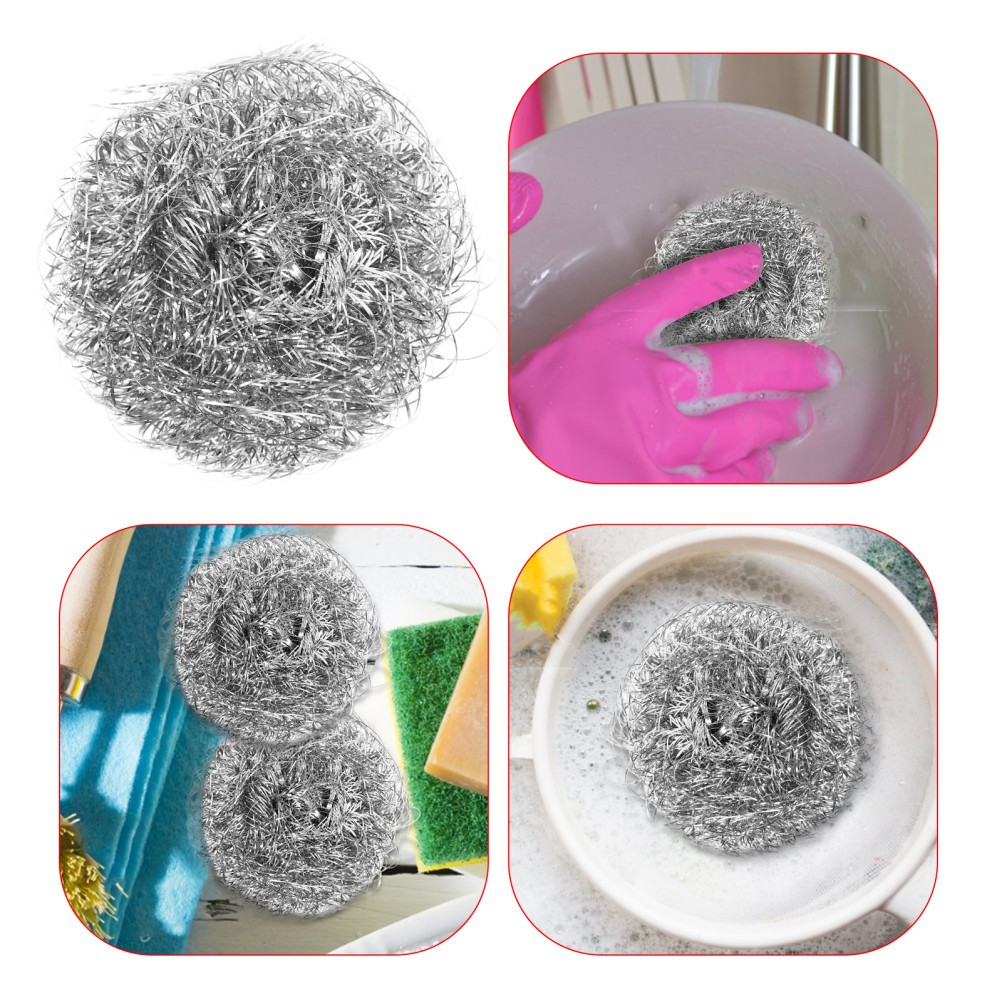 Stainless Steel Dish Bowl Cleaning Spiral Scourers Practical Kitchen Cleaner
