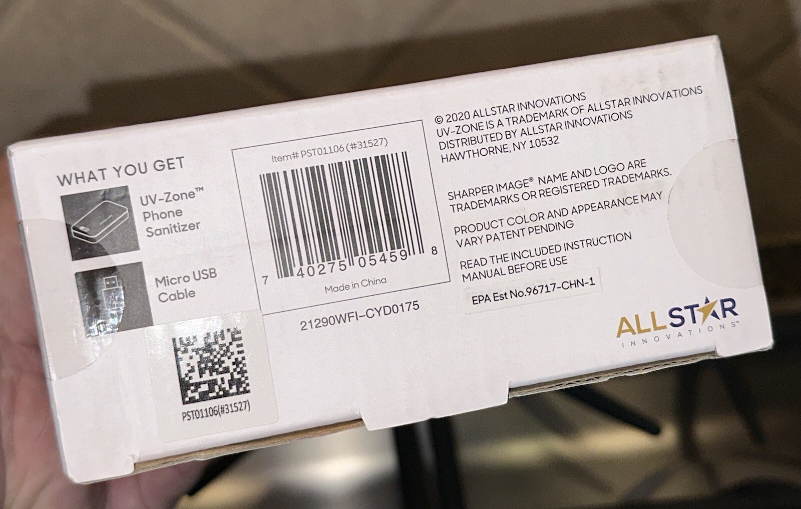 New Sharper Image UV-Zone Phone Sanitizer in Box (Charge & Sanitize Your Phone)