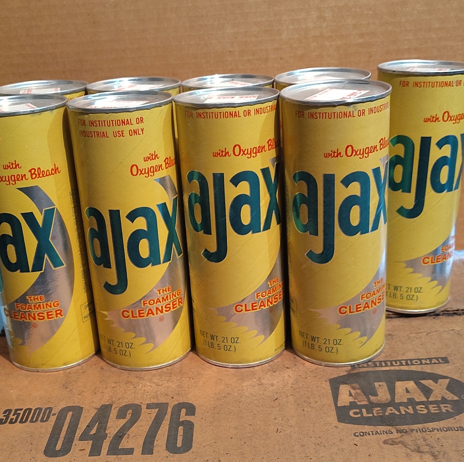 Full Case 30 21 oz Ajax Foaming Cleanser Powder With Oxygen Bleach Institutional