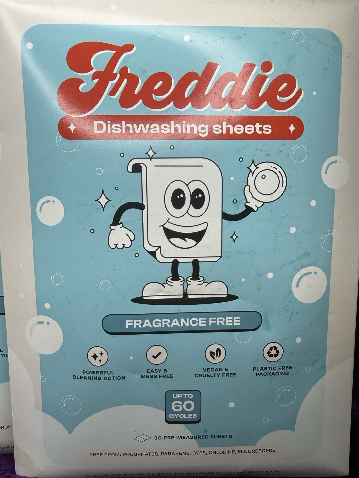 Freddie Dishwashing Sheets Lot Of 3 Packs Total 90 Sheets/ 180 Cycles