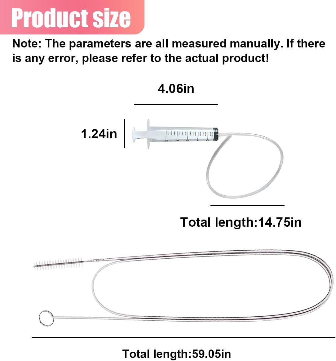 Car Sunroof Drain Cleaning Tool, 61” Long & Slim Tube Cleanin Size: 2PCS/1.5M