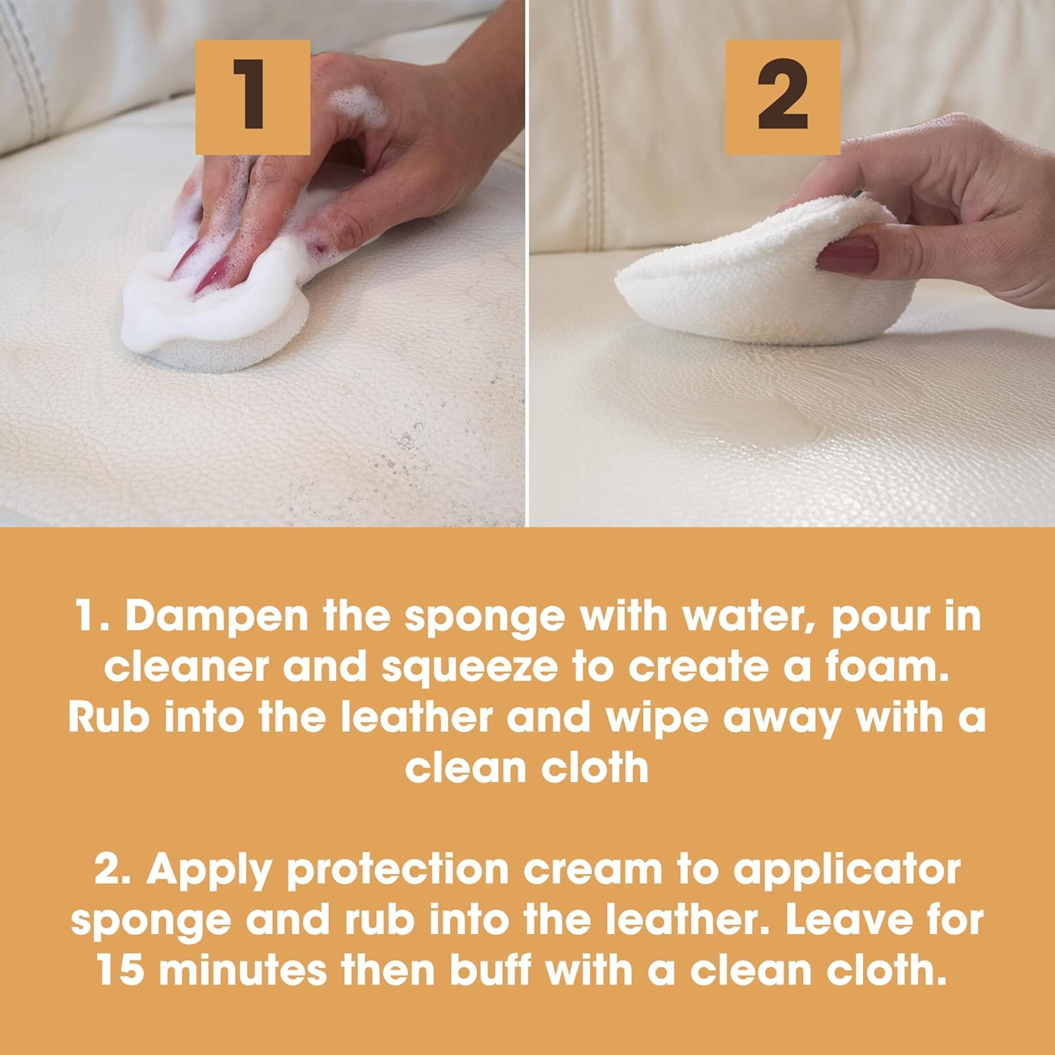 Large Leather Care Kit | Leather Cleaner + Conditioning Protection Cream for Fur