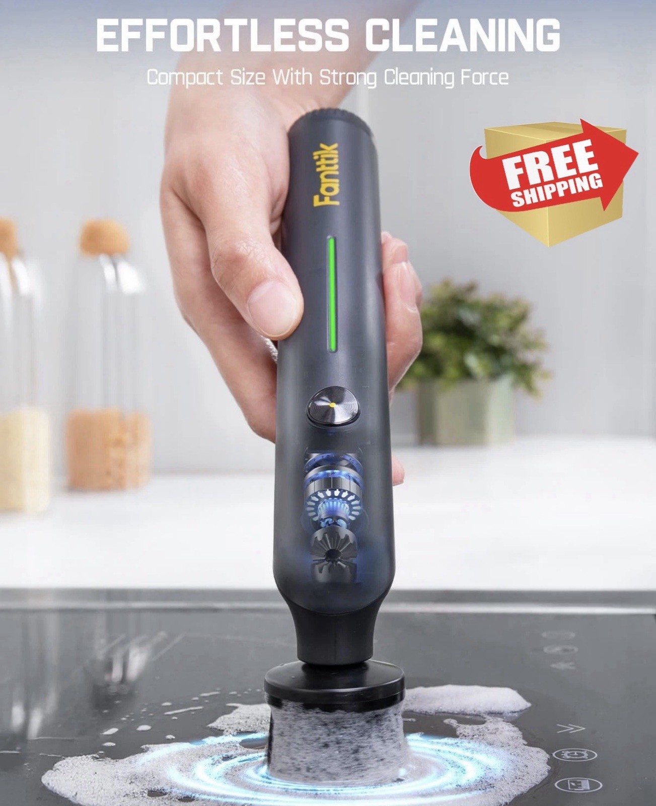 Fanttik G9 Nano Electric Spin Scrubber, Cordless Power Grout Brush, Type-C Fast