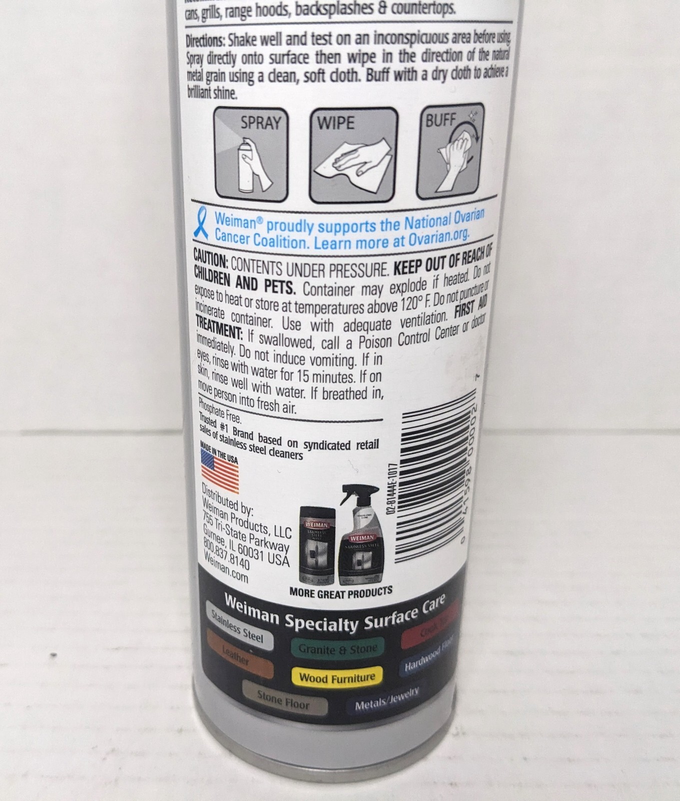 x2 WEIMAN Stainless Steel Appliance Stove Range CLEANER & POLISH Streak-Free