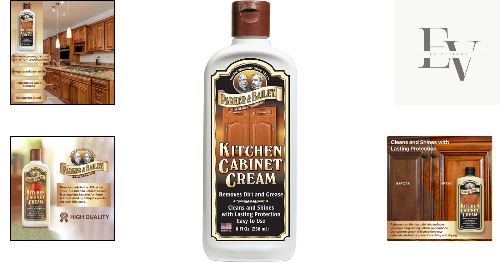 8oz Kitchen Cabinet Cream – Multi-Surface Wood Polish with Low Odor Formula