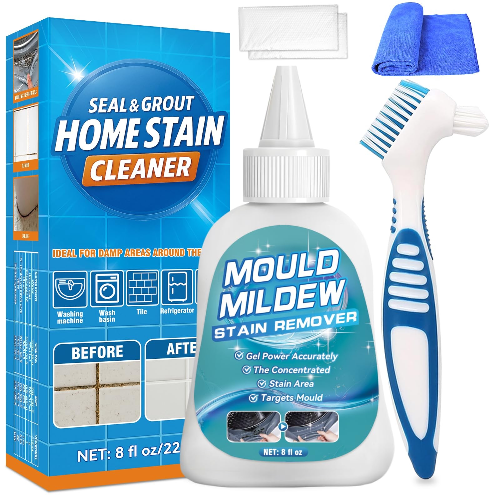 HomeMold Stain Remover Gel, 8 Fl Oz Heavy Duty Stain Cleaner for Washing Mach…